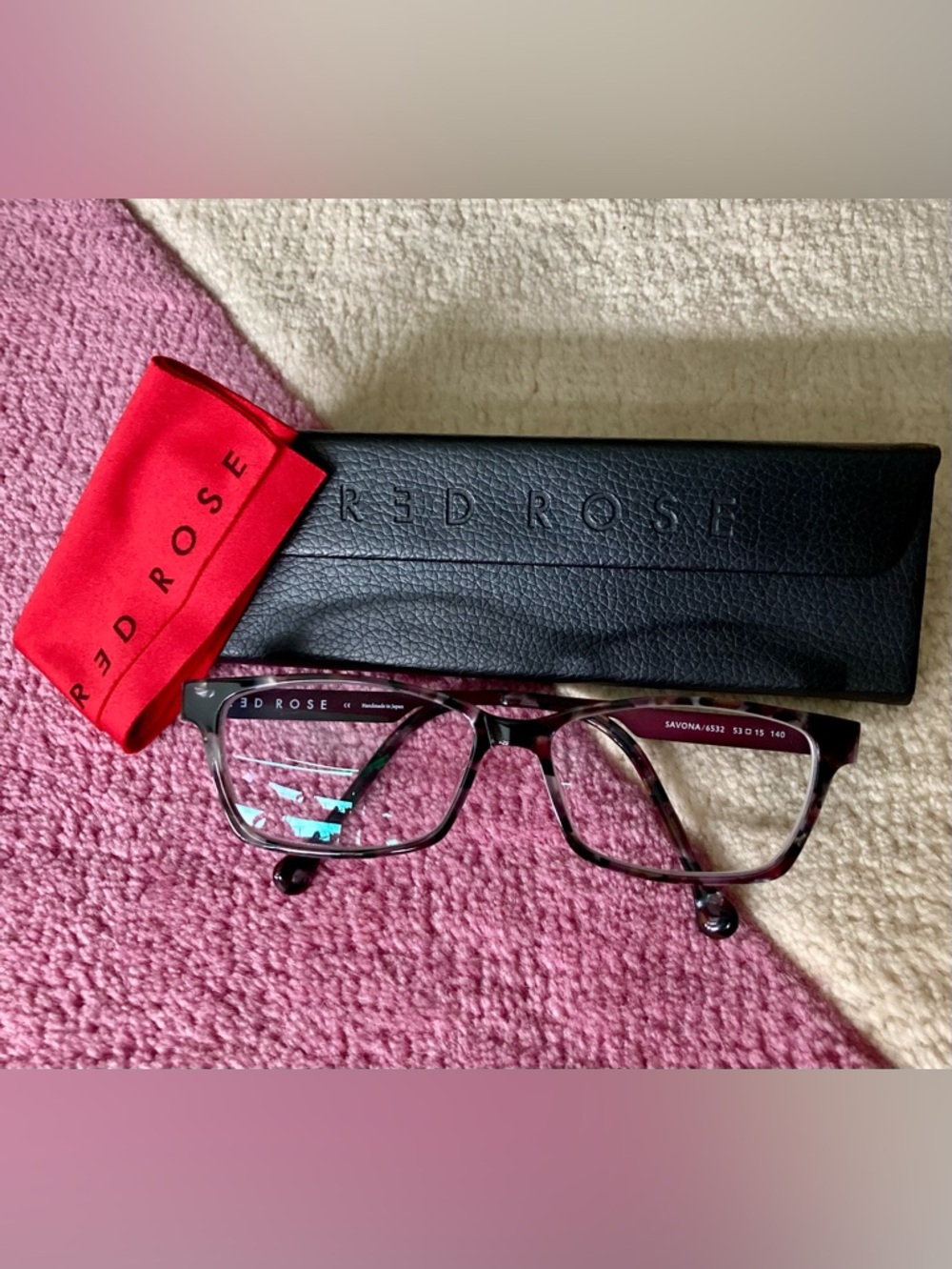 Red Rose Savona Eyeglasses 6532 Japan Red Pink Orchid Tortoise 53-15-140 -1.5